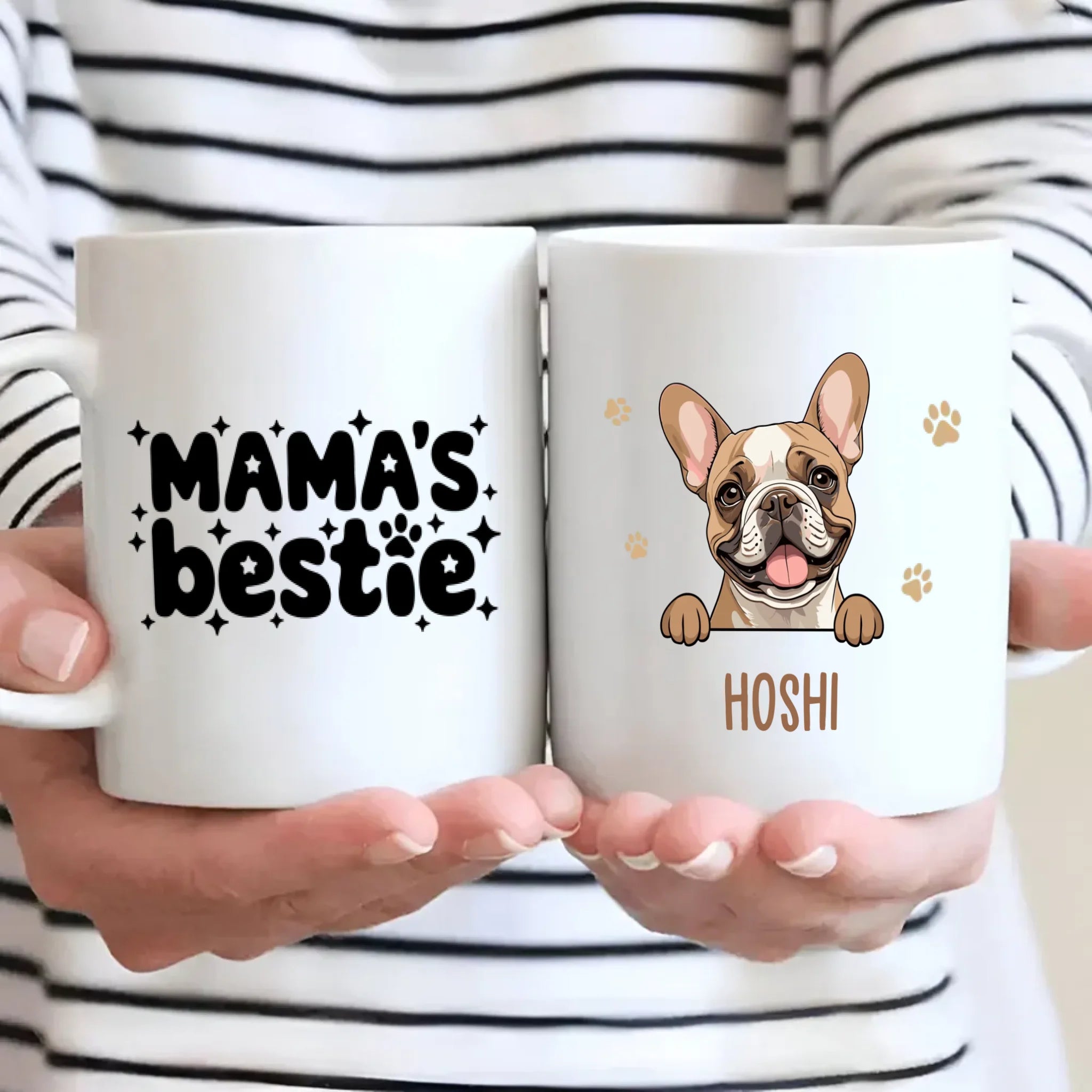 Custom Dog Mug – Mama’s Bestie Personalized Pet Mug with Dog Illustration and Name – Cute Gift for Dog Moms - 89Prints