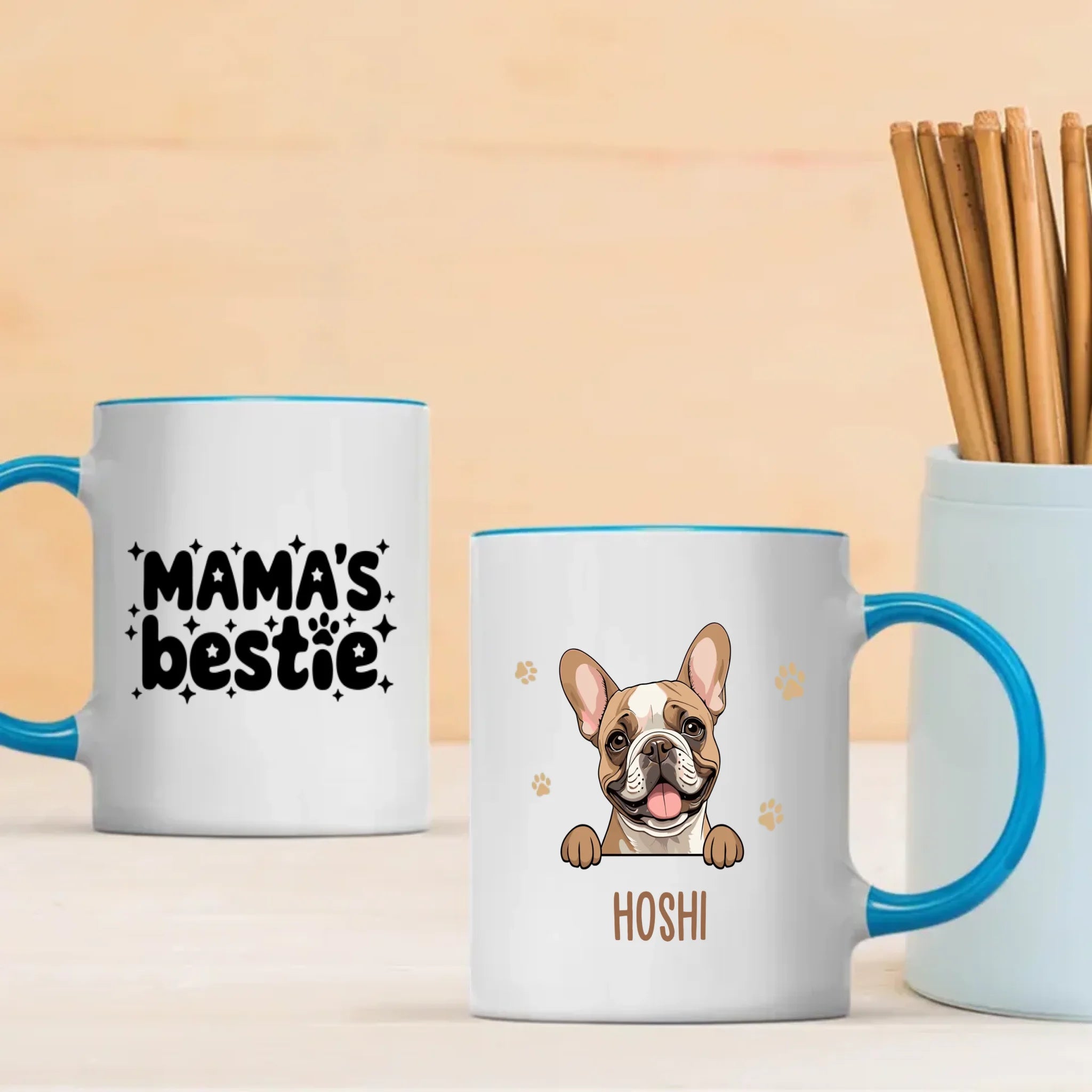 Custom Dog Mug – Mama’s Bestie Personalized Pet Mug with Dog Illustration and Name – Cute Gift for Dog Moms - 89Prints