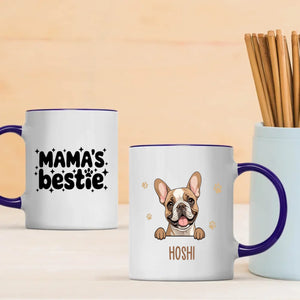 Custom Dog Mug – Mama’s Bestie Personalized Pet Mug with Dog Illustration and Name – Cute Gift for Dog Moms - 89Prints