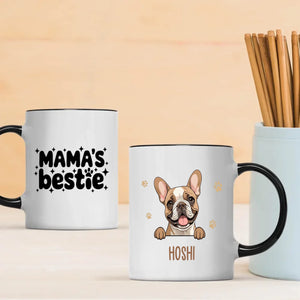 Custom Dog Mug – Mama’s Bestie Personalized Pet Mug with Dog Illustration and Name – Cute Gift for Dog Moms - 89Prints