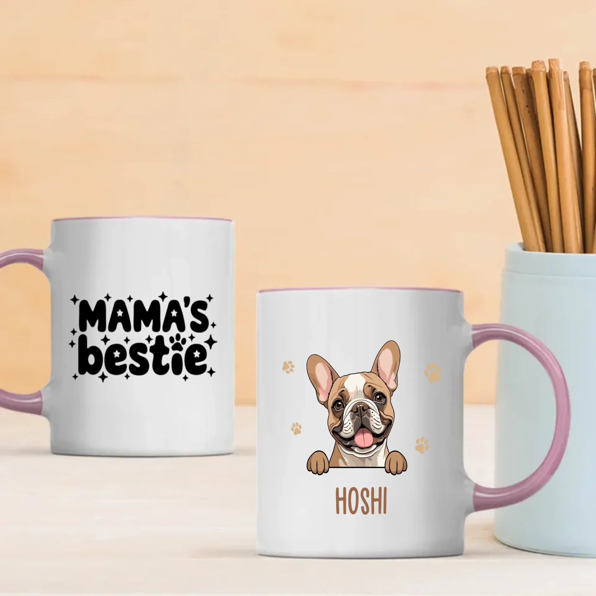 Custom Dog Mug – Mama’s Bestie Personalized Pet Mug with Dog Illustration and Name – Cute Gift for Dog Moms - 89Prints