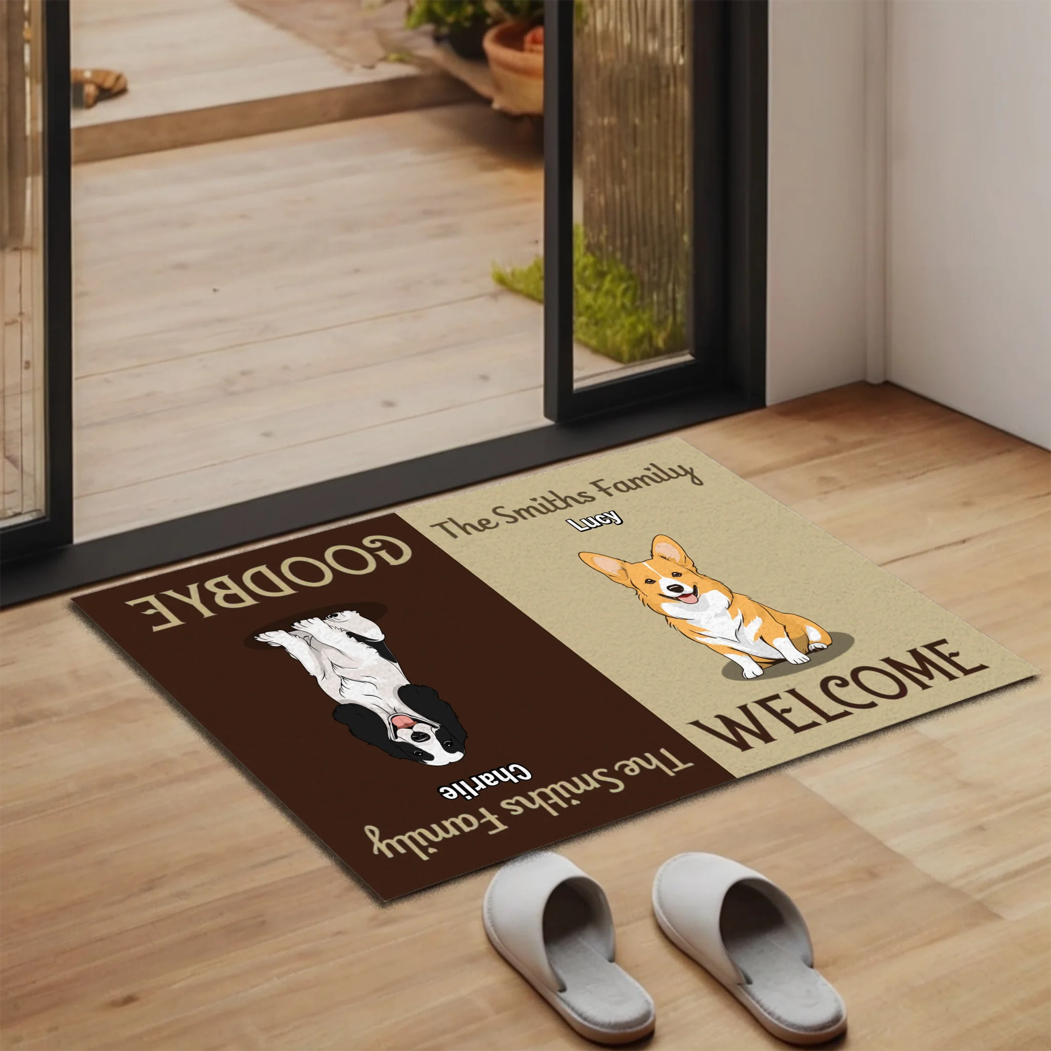 Personalized Family Doormat – Welcome & Goodbye Custom Pet Mat - 89Prints