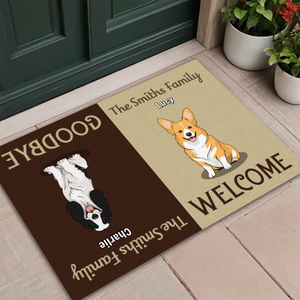 Personalized Family Doormat – Welcome & Goodbye Custom Pet Mat - 89Prints