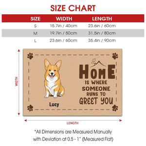 Dog Lover Doormat – Home Is Where Someone Runs to Greet You - 89Prints