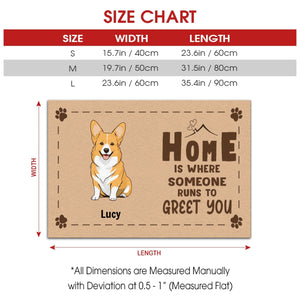 Dog Lover Doormat – Home Is Where Someone Runs to Greet You - 89Prints