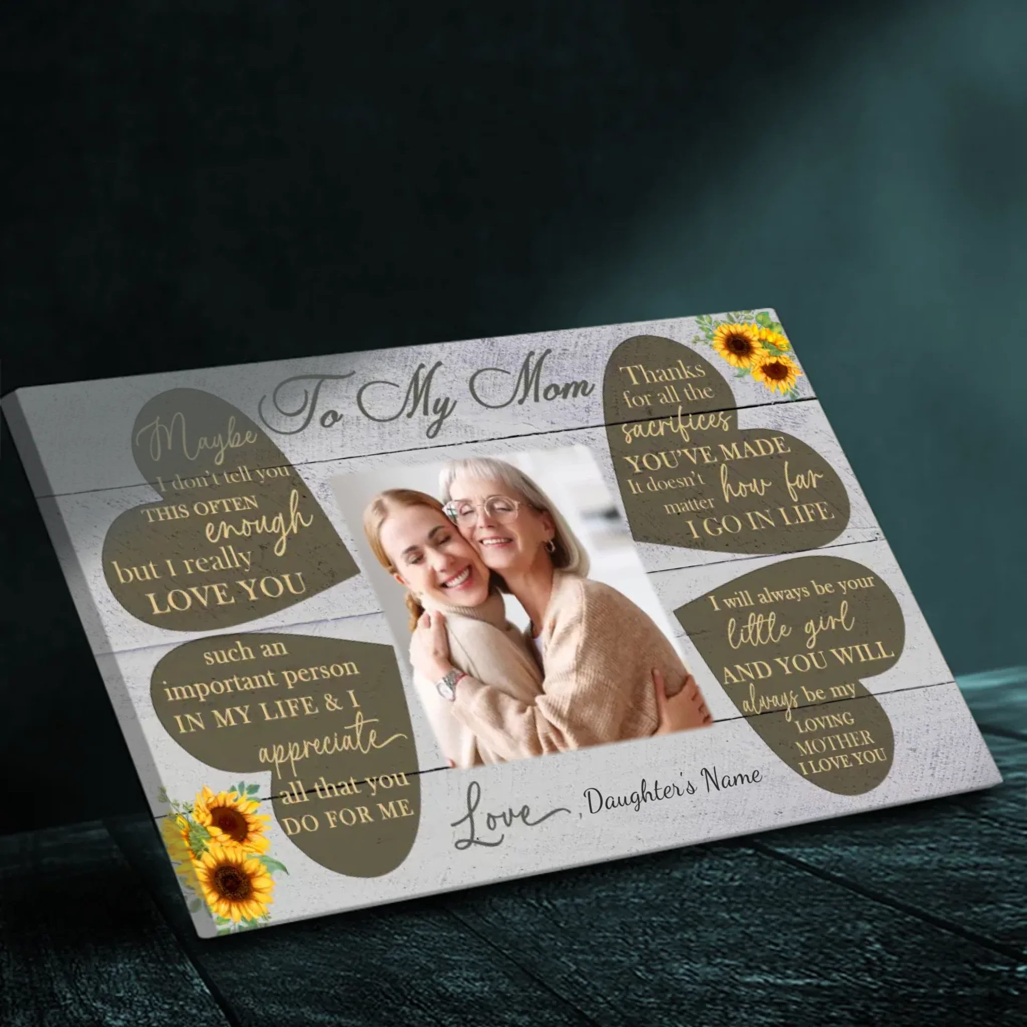 Sincere Words To Mom: Custom Canvas Make Mom Smile Every Day