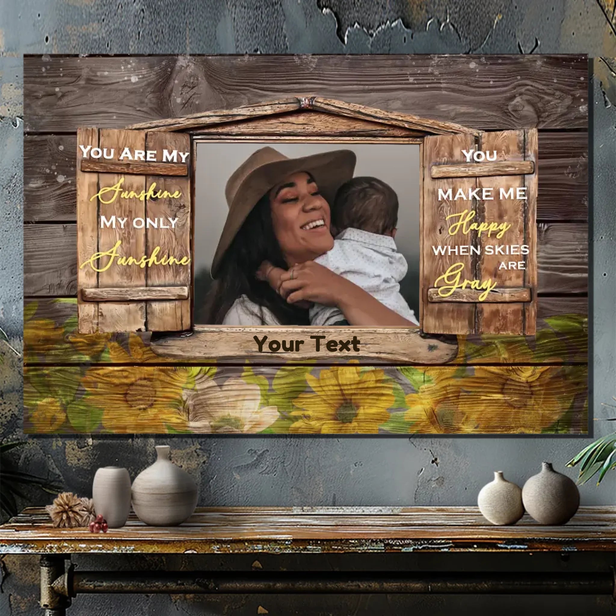 Personalized Mom Canvas: Mom Makes Me Happy When The Sky Is Gray