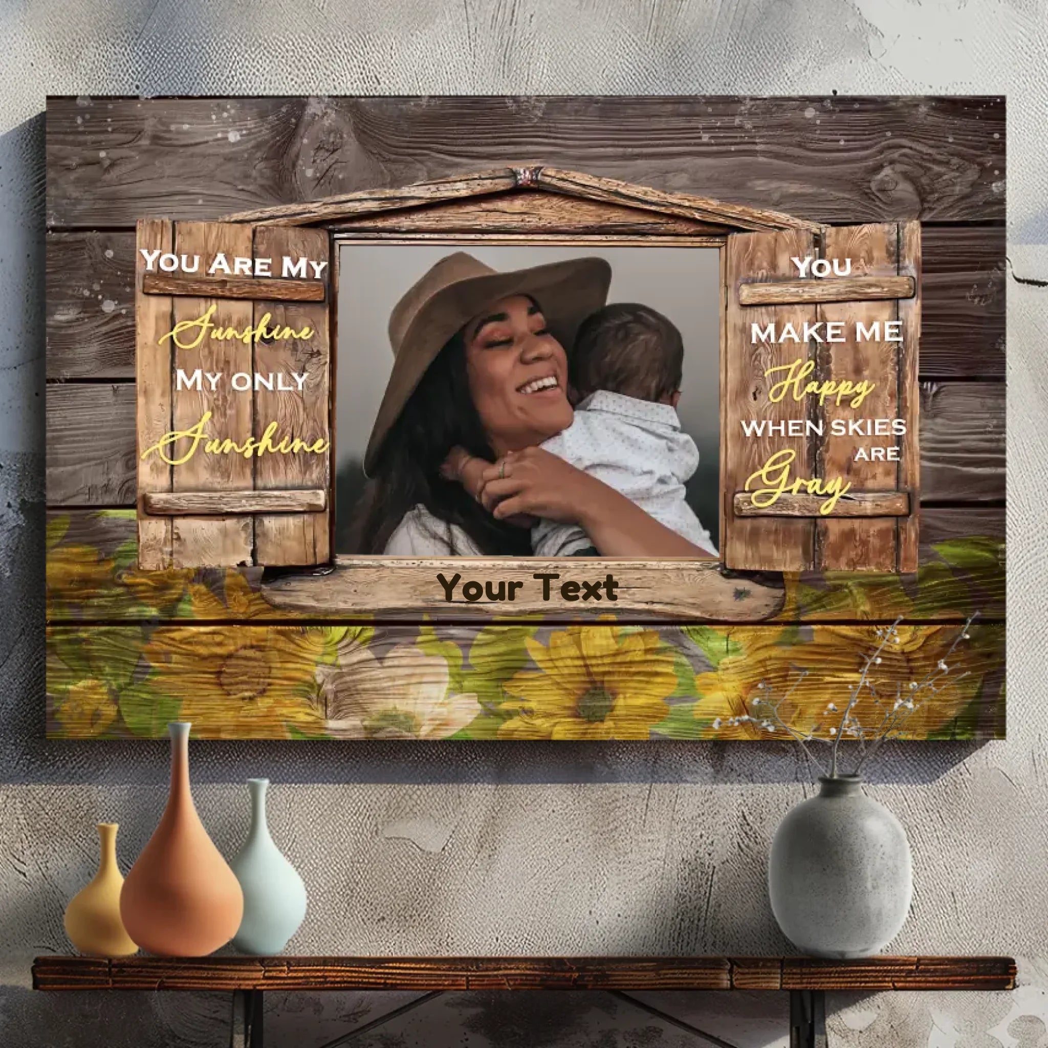 Personalized Mom Canvas: Mom Makes Me Happy When The Sky Is Gray
