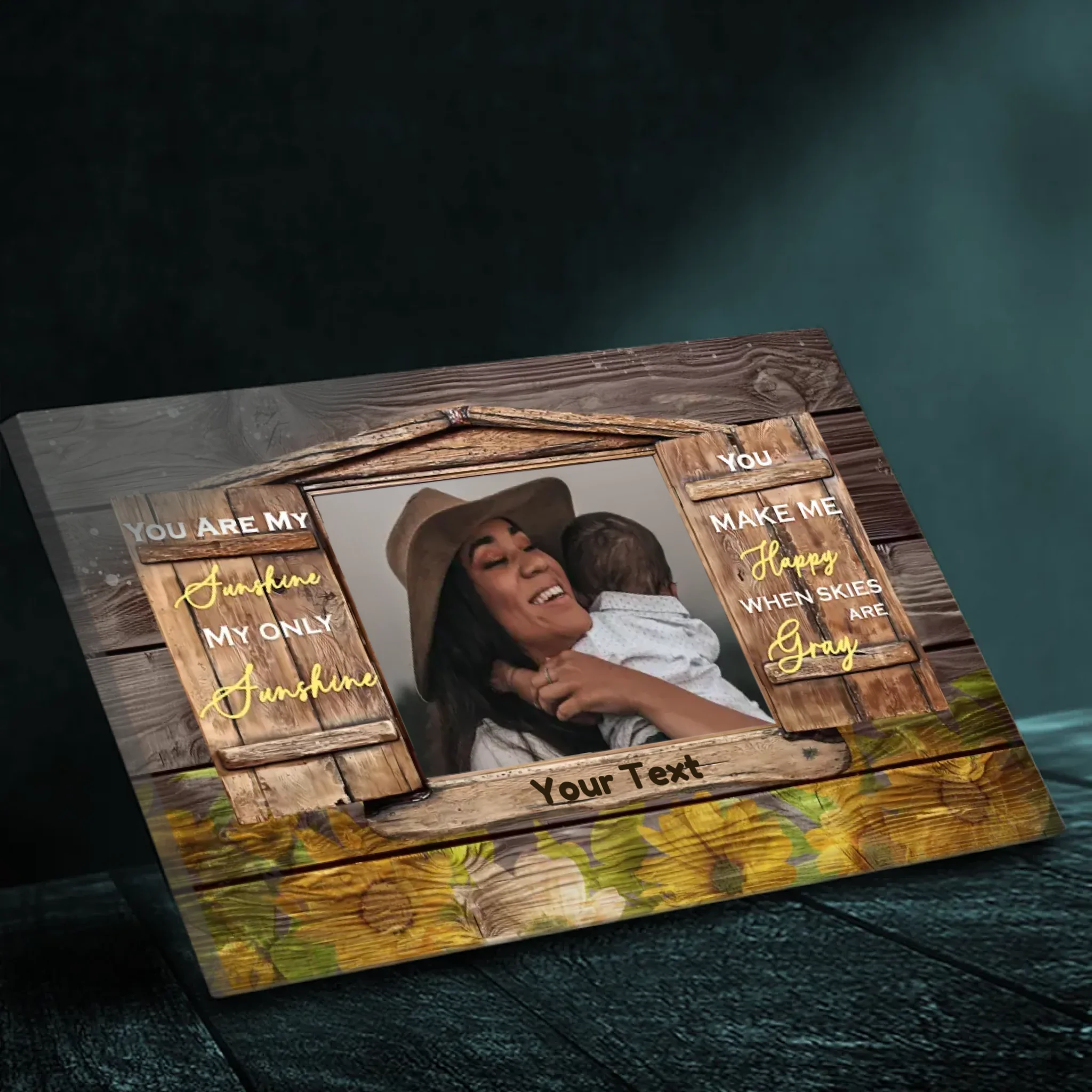 Personalized Mom Canvas: Mom Makes Me Happy When The Sky Is Gray