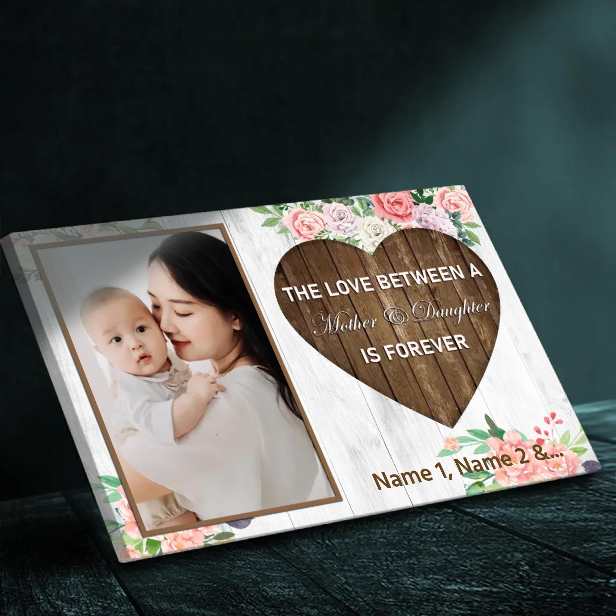 Mother and Daughter Love: Personalized Canvas Painting at 89Prints
