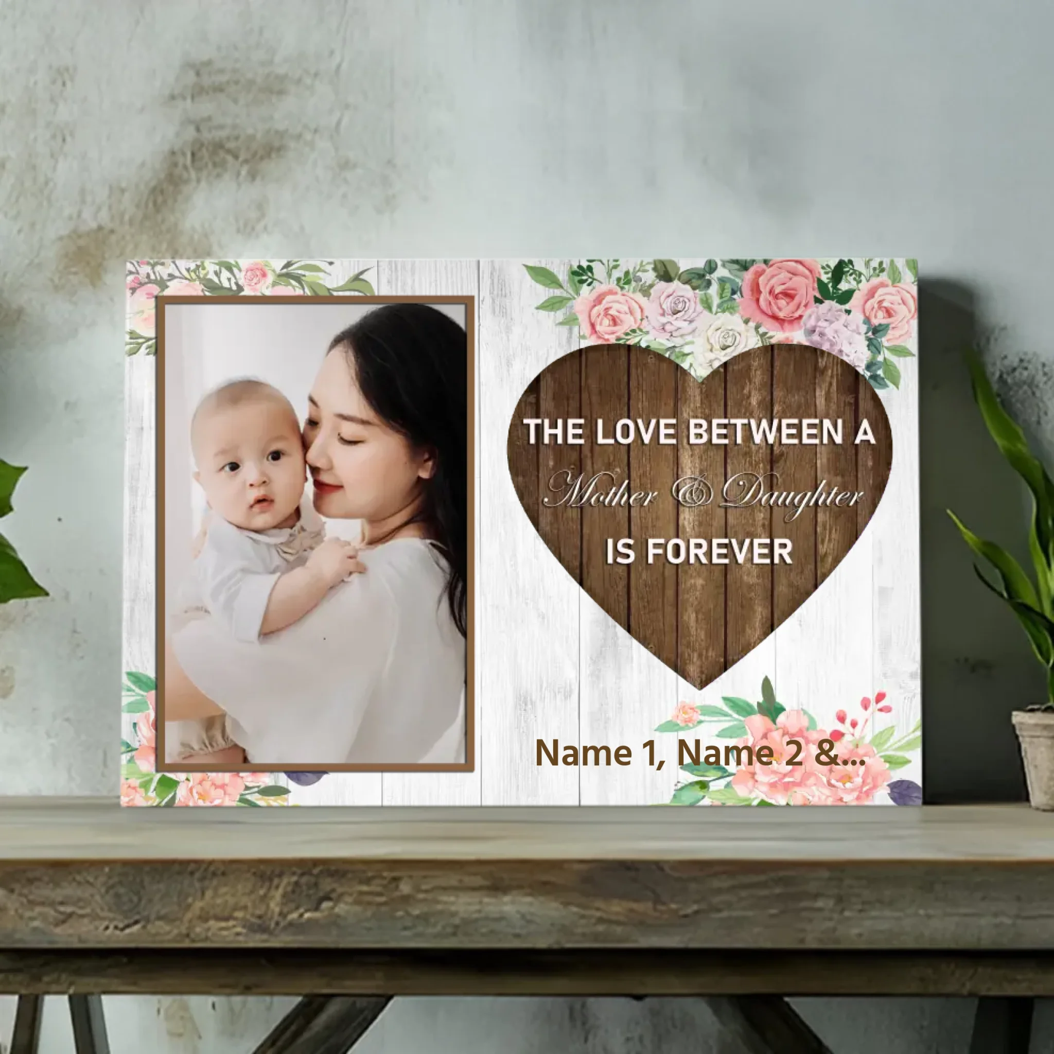 Mother and Daughter Love: Personalized Canvas Painting at 89Prints