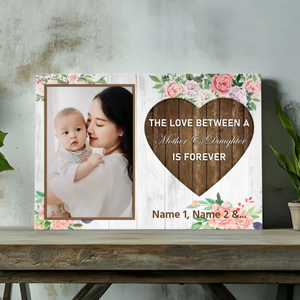 Mother and Daughter Love: Personalized Canvas Painting at 89Prints