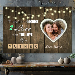 There Is No Love Greater Than a Mother's Love: Personalized Photo Canvas