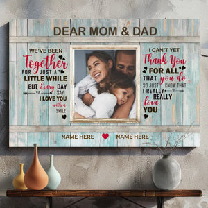 Love With A Smile: Personalized Canvas Pictures Of Mom And Dad | 89Prints