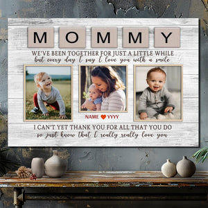 Child's Smile - Mother's Joy: Custom Canvas Painting Preserving Beautiful Moments
