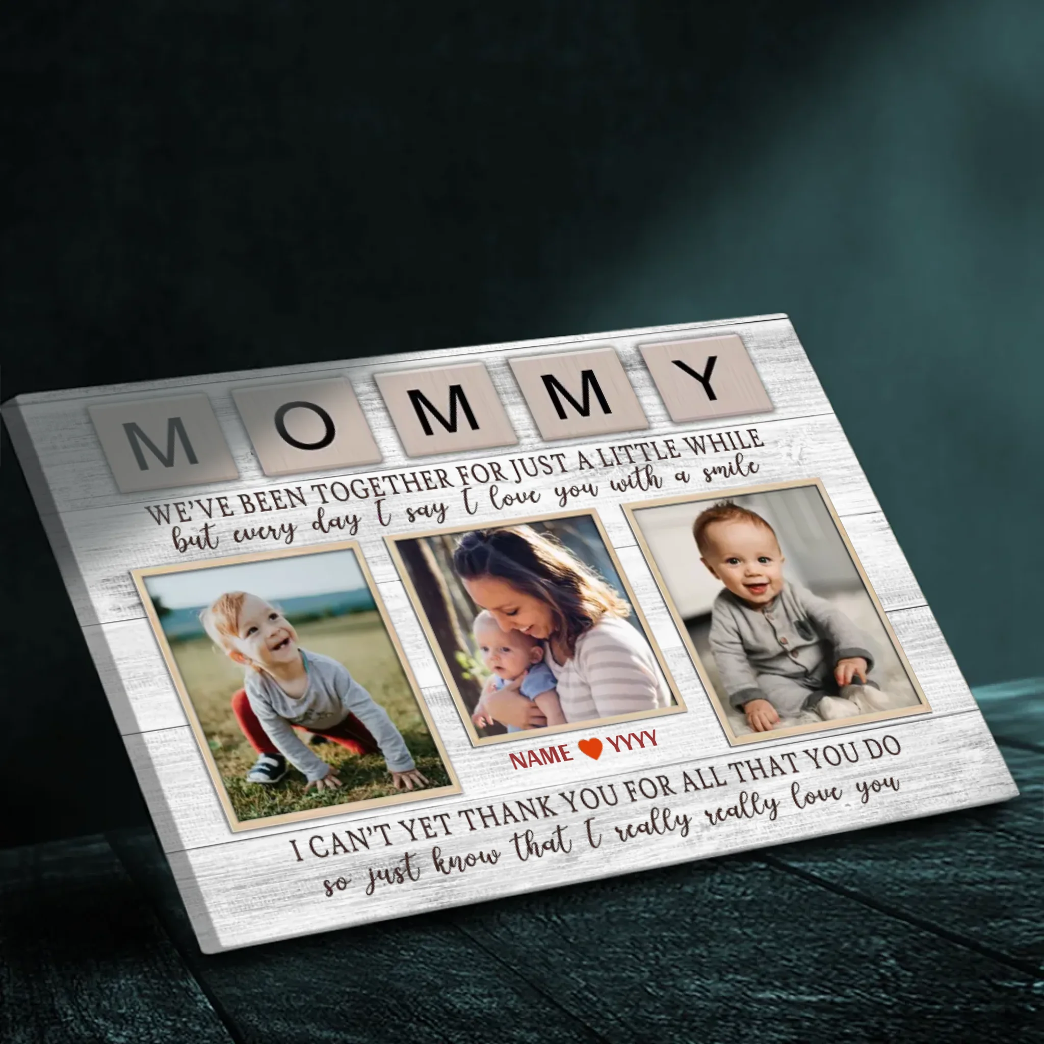 Child's Smile - Mother's Joy: Custom Canvas Painting Preserving Beautiful Moments