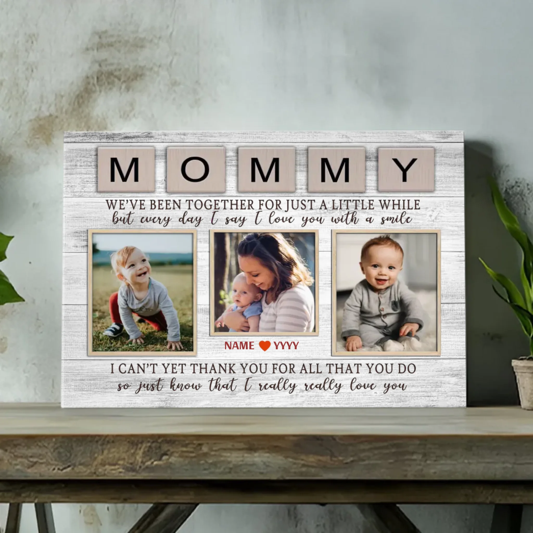 Child's Smile - Mother's Joy: Custom Canvas Painting Preserving Beautiful Moments