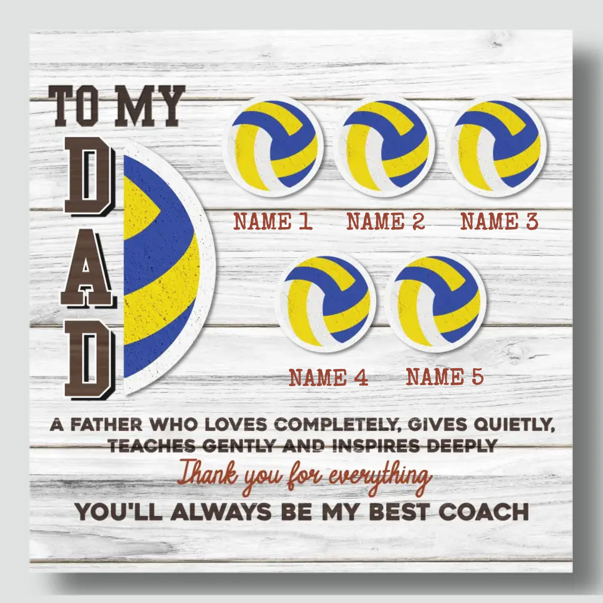 Custom Canvas Print For Dad: The Greatest Coach Ever | 89Prints