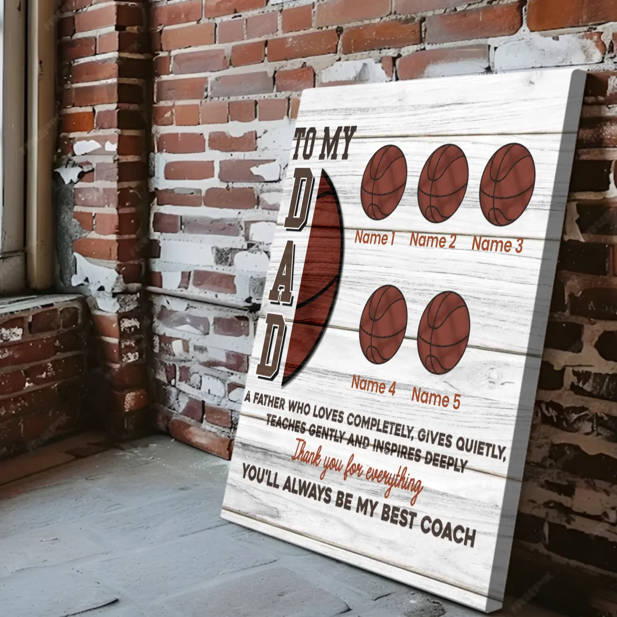 Basketball Dad, Best Coach: Custom Canvas Art Only at 89Prints