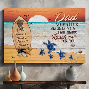 Personalized Dad Canvas - Always Reaching For You with Love | 89Prints