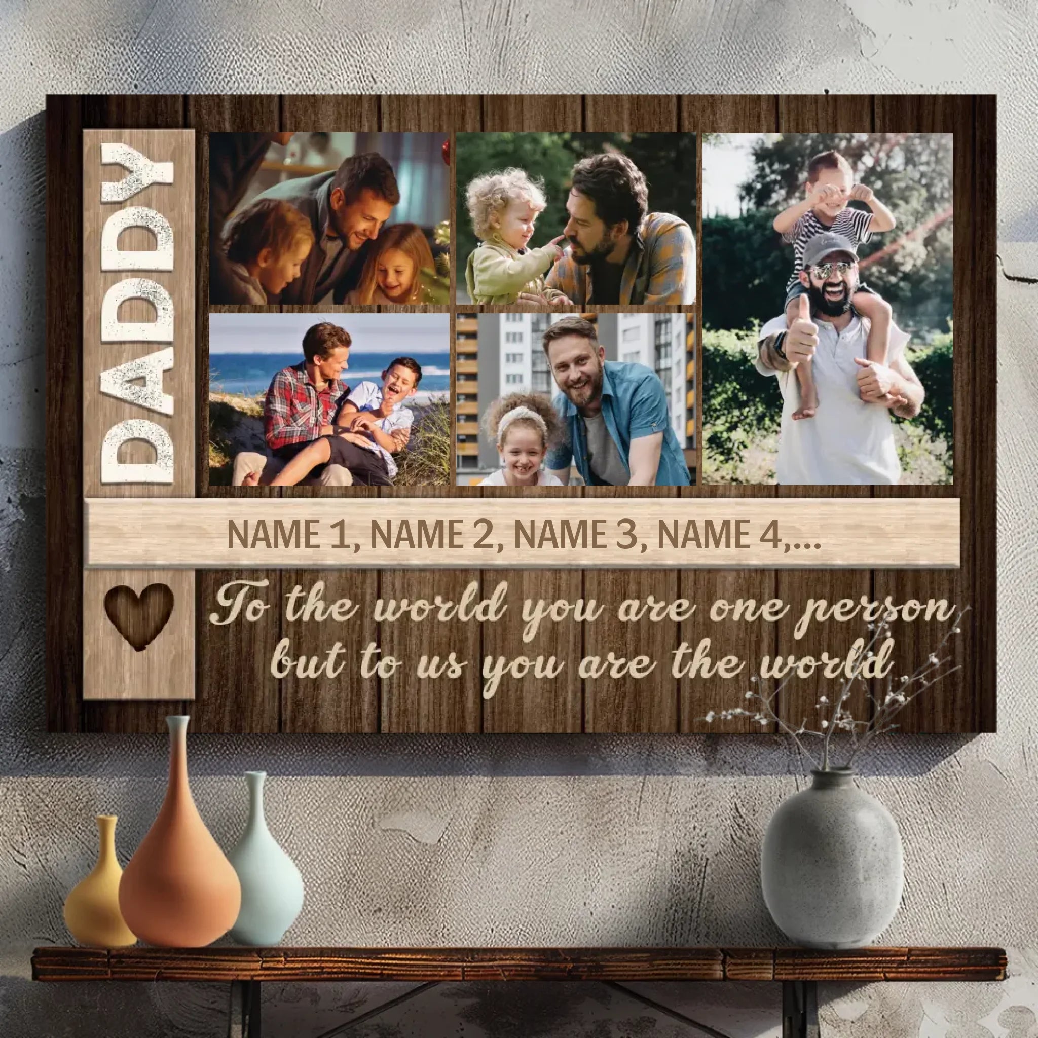 Personalized Canvas of Father's Protective Moments, Unique Only Available at 89Prints