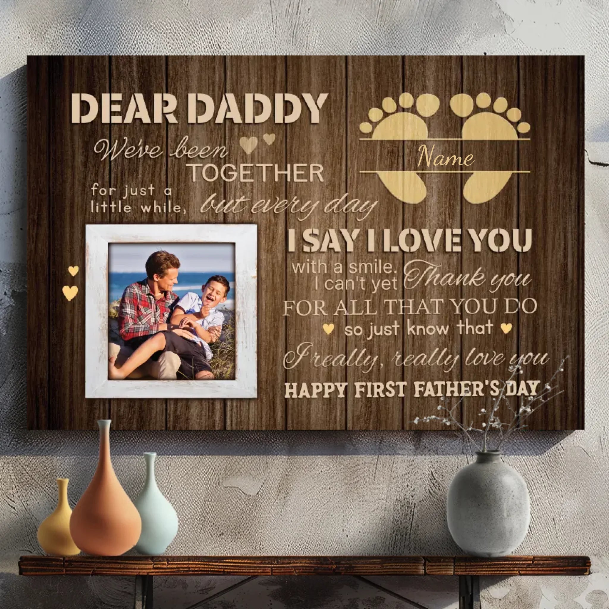 Personalized Canvas Painting: Thank You Dad Is Never Enough | 89Prints