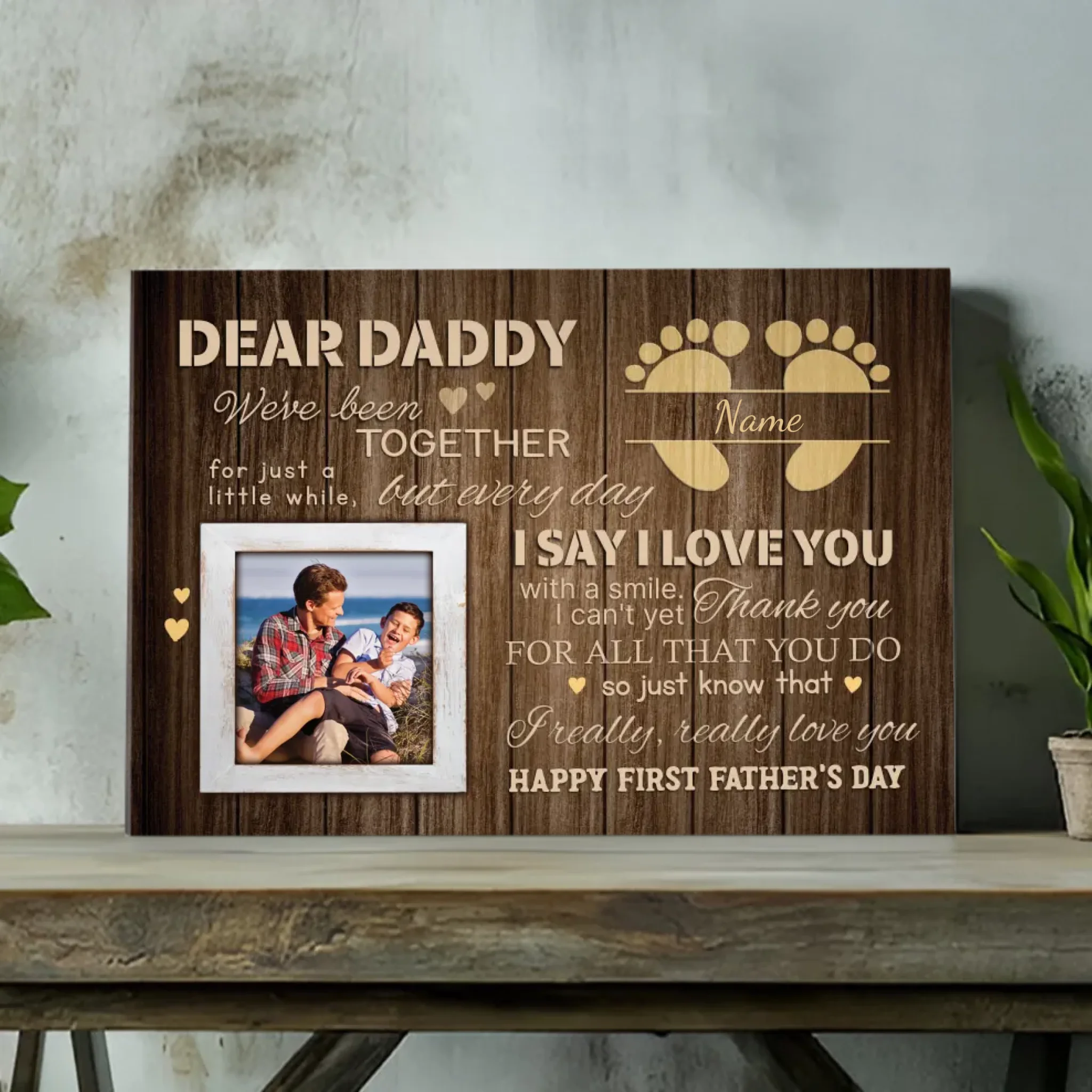 Personalized Canvas Painting: Thank You Dad Is Never Enough | 89Prints