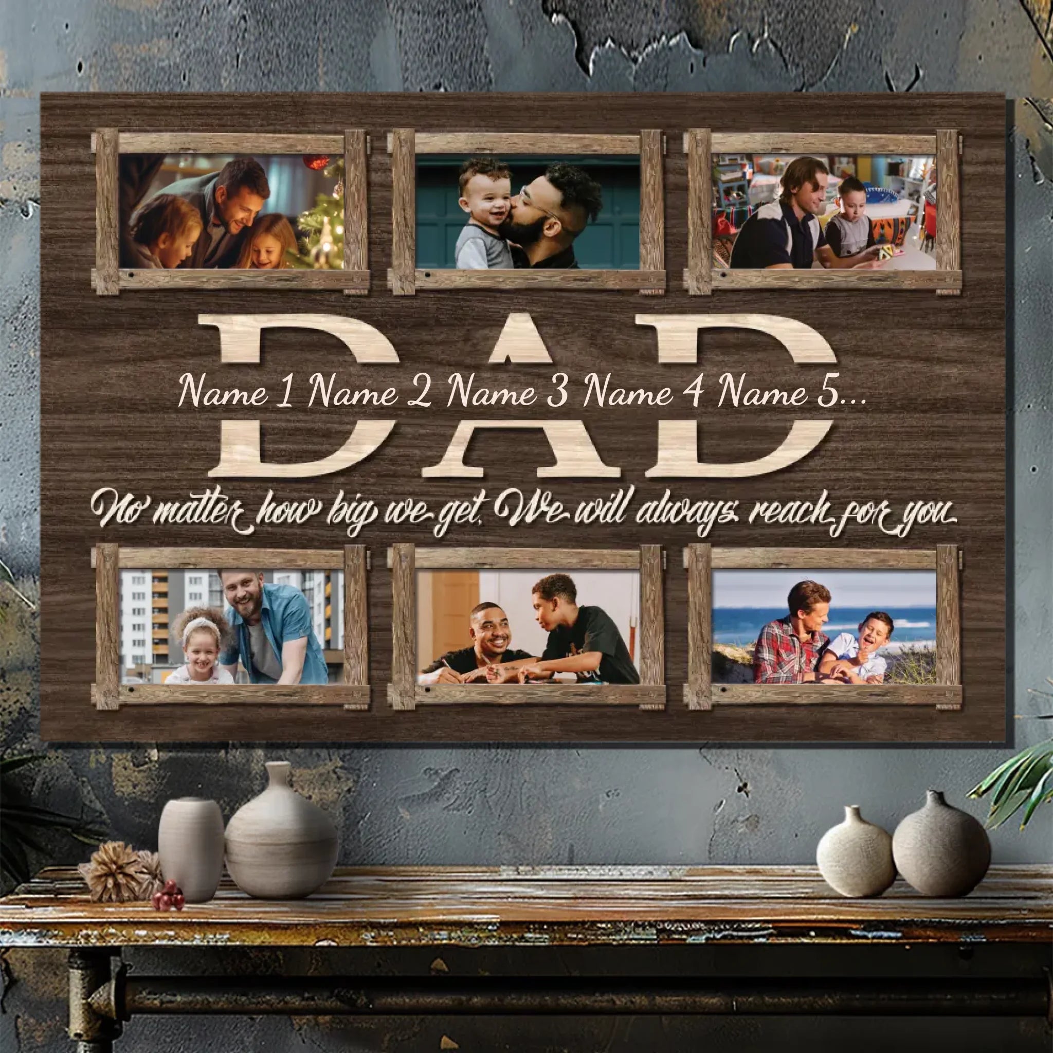 Forever Thinking of Dad - Personalized Canvas Expressing Love for Dad