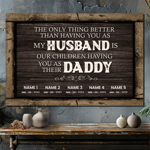 Personalized Husband and Daddy Canvas - A Heartfelt Tribute for Fathers
