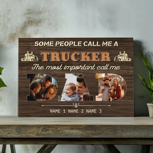 Personalized Trucker Dad Canvas - Celebrating the Most Important Title