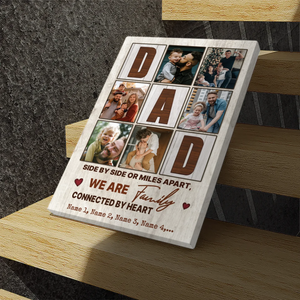 Customizable Family Canvas - Side by Side or Miles Apart, Connected by Heart