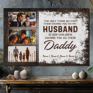 Personalized Husband & Daddy Canvas - A Loving Tribute from Wife and Kids