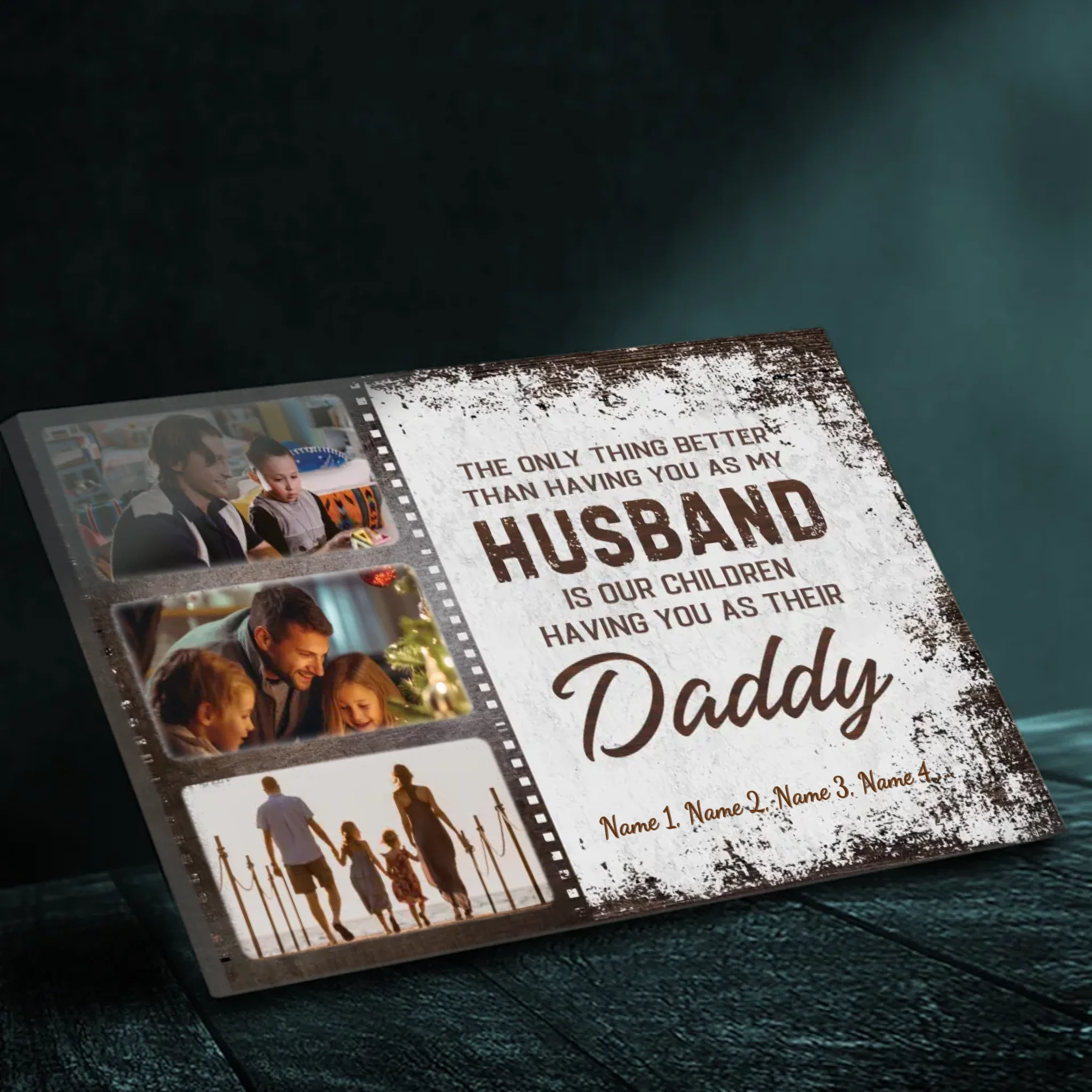 Personalized Husband & Daddy Canvas - A Loving Tribute from Wife and Kids