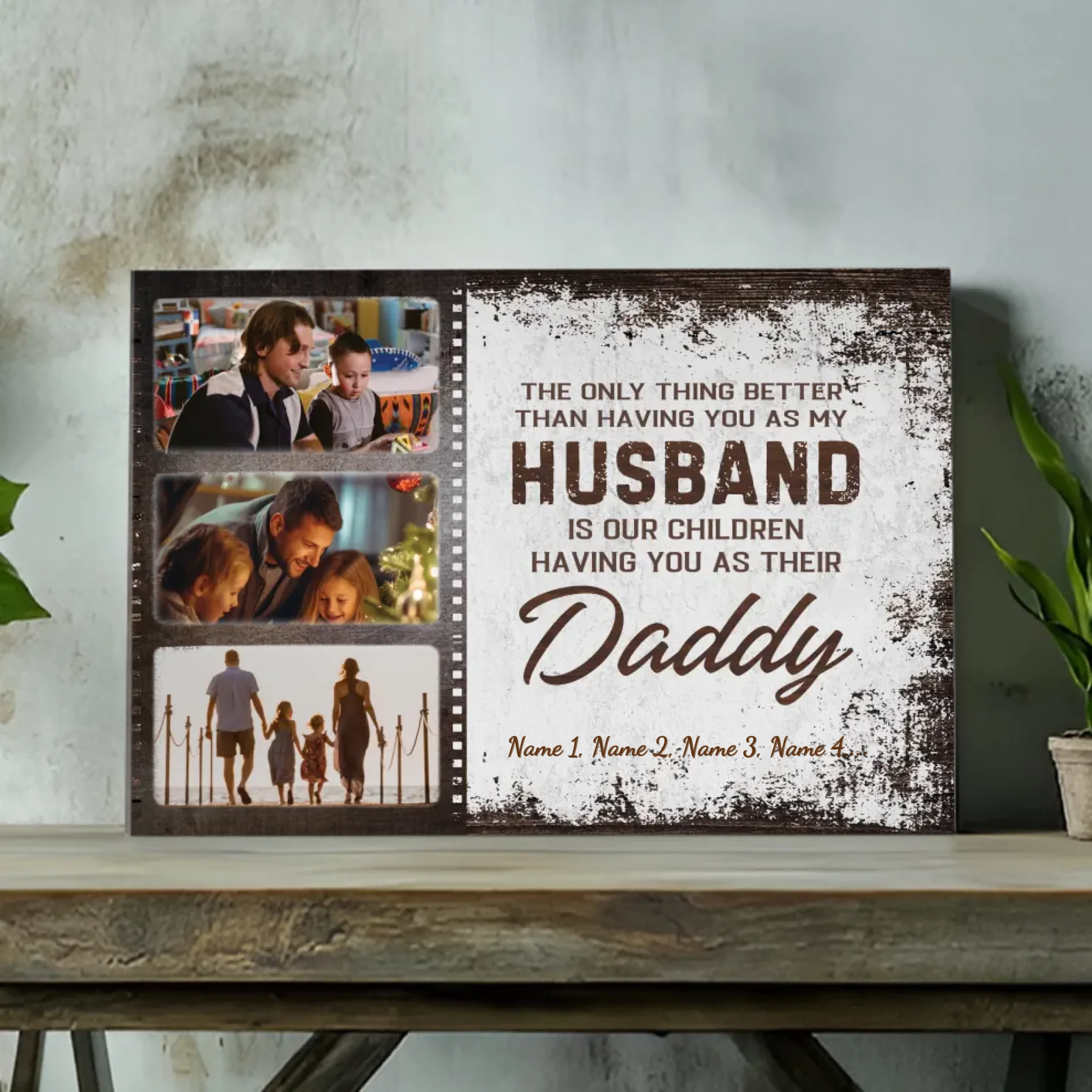Personalized Husband & Daddy Canvas - A Loving Tribute from Wife and Kids