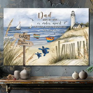 Personalized Canvas for Dad: The Heartfelt Bond of the Turtle Family