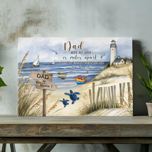 Personalized Canvas for Dad: The Heartfelt Bond of the Turtle Family