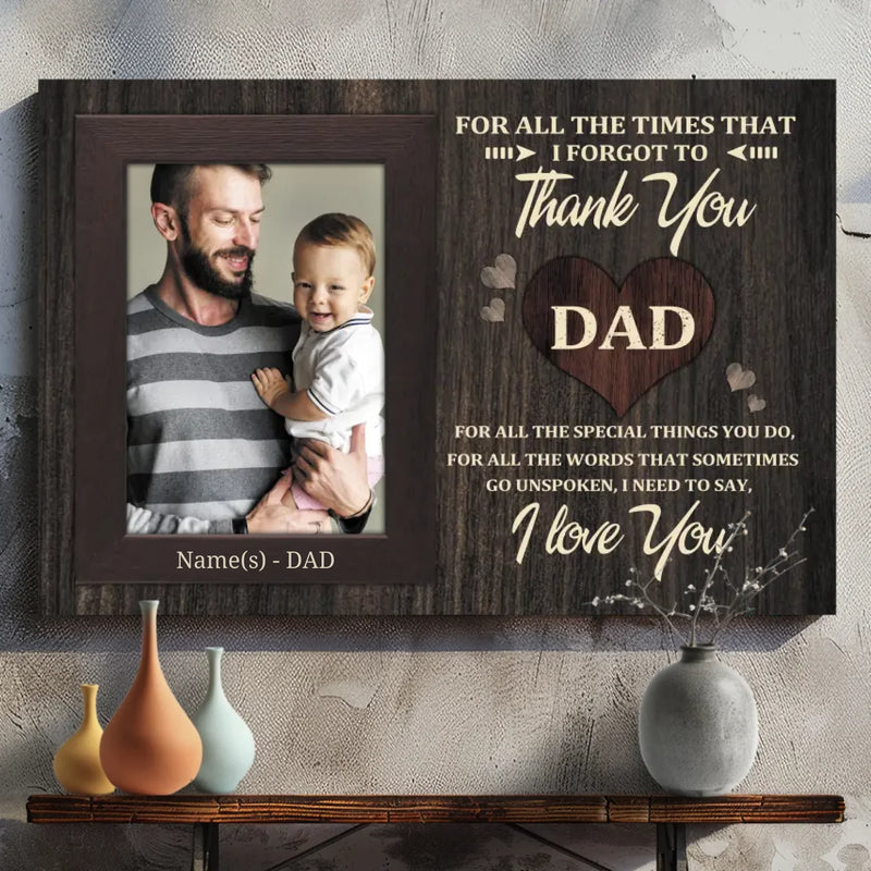 Personalized Dad Appreciation Canvas - A Heartfelt Thank You | 89Prints