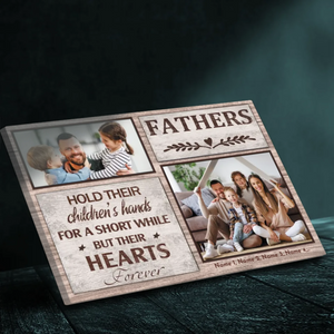 Custom Dad Canvas Painting - Dad Holding Hands For A Moment, Heart Forever