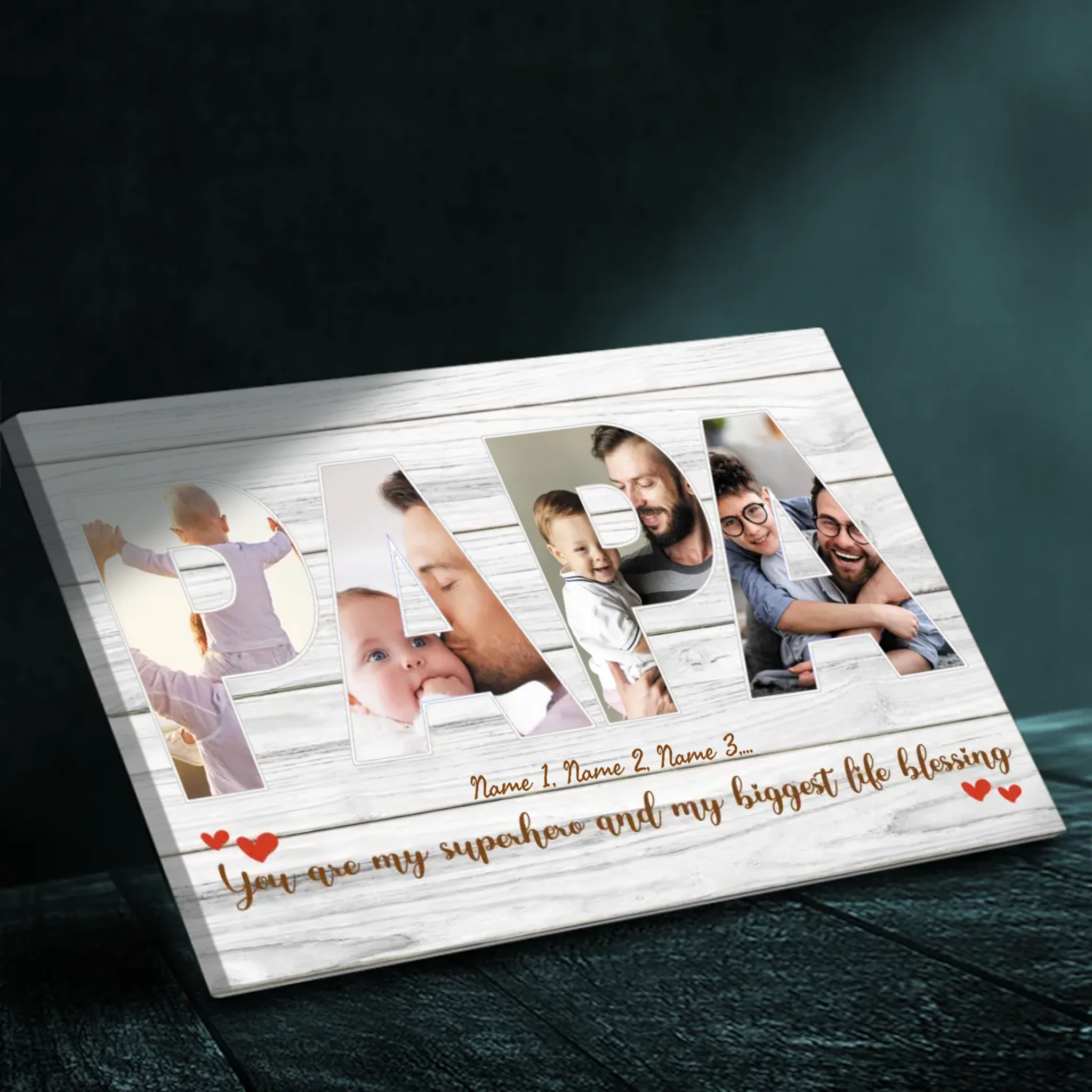 Personalized Superhero Dad Canvas - My Biggest Life Blessing | 89Prints