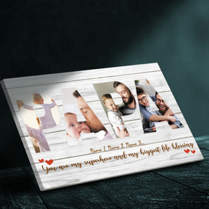 Personalized Superhero Dad Canvas - My Biggest Life Blessing | 89Prints