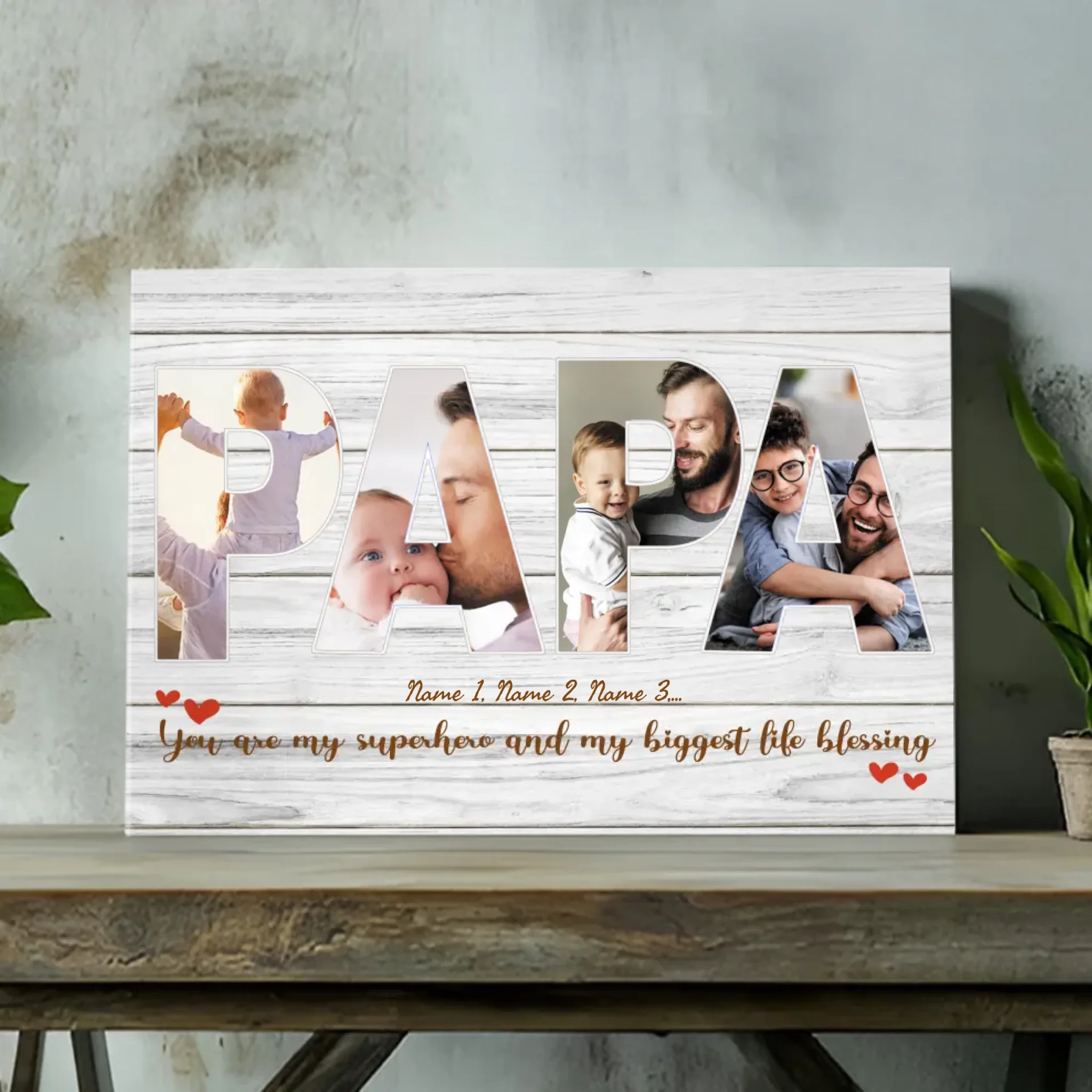 Personalized Superhero Dad Canvas - My Biggest Life Blessing | 89Prints