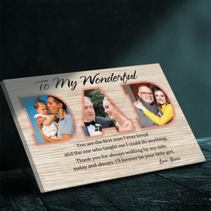 Personalized Father's Canvas Gift - Forever Your Little Girl Message