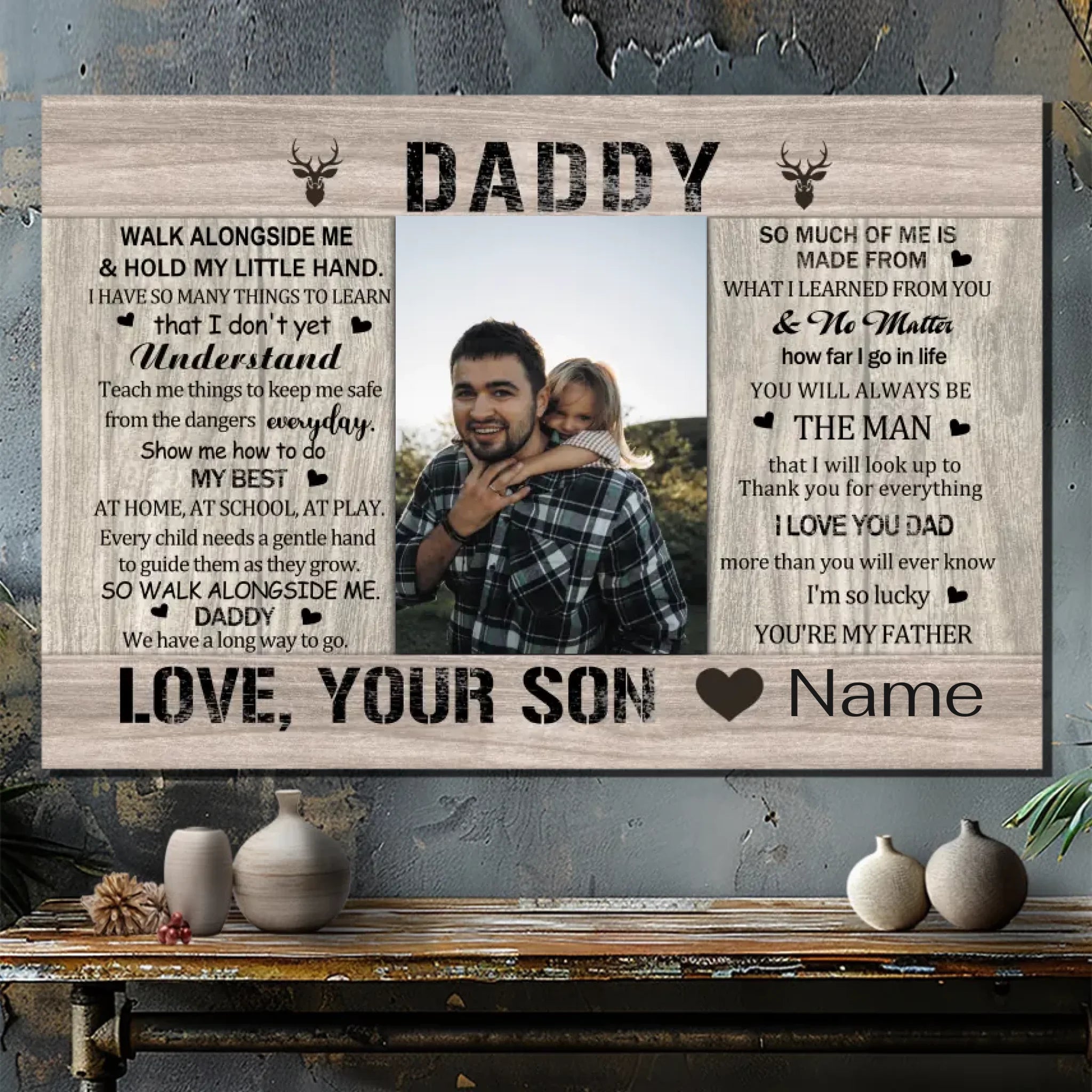 Cherish Your Bond – Custom Canvas Art for Dad at 89Prints