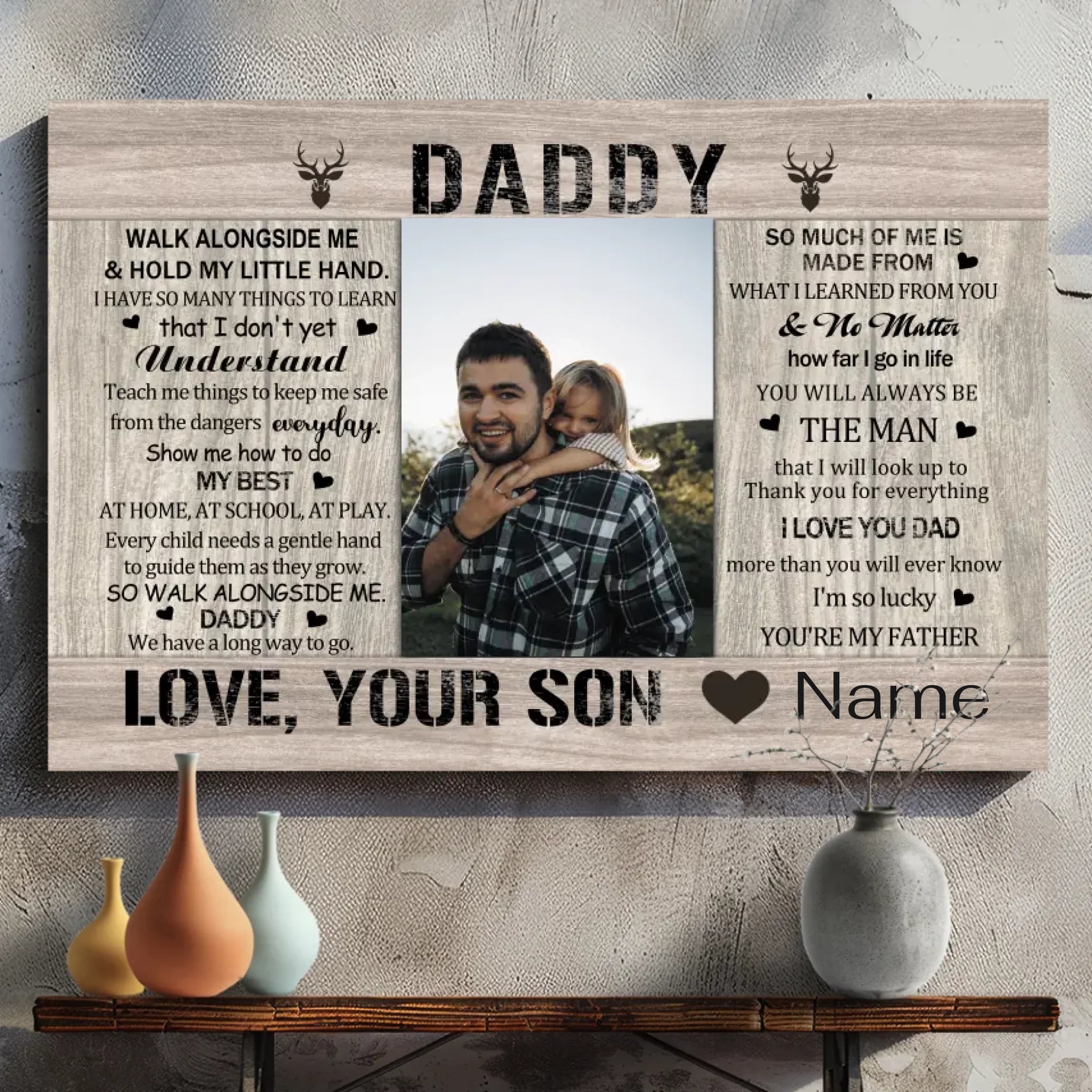 Cherish Your Bond – Custom Canvas Art for Dad at 89Prints