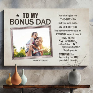 Celebrate Your Bonus Dad - High Quality Custom Canvas Art | 89Prints