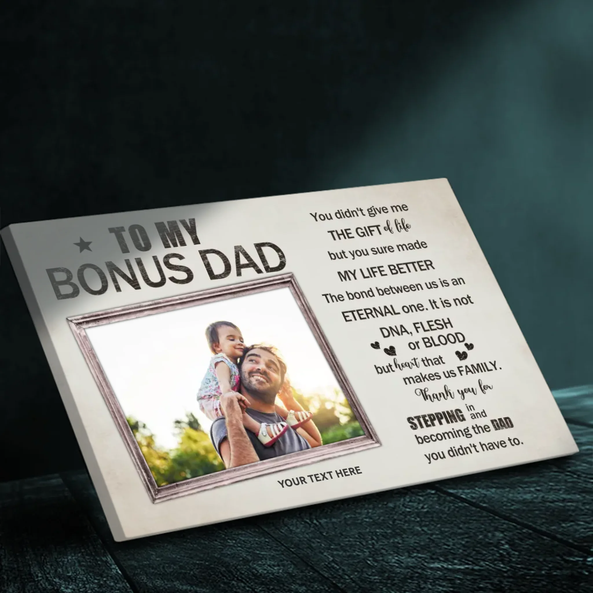 Celebrate Your Bonus Dad - High Quality Custom Canvas Art | 89Prints