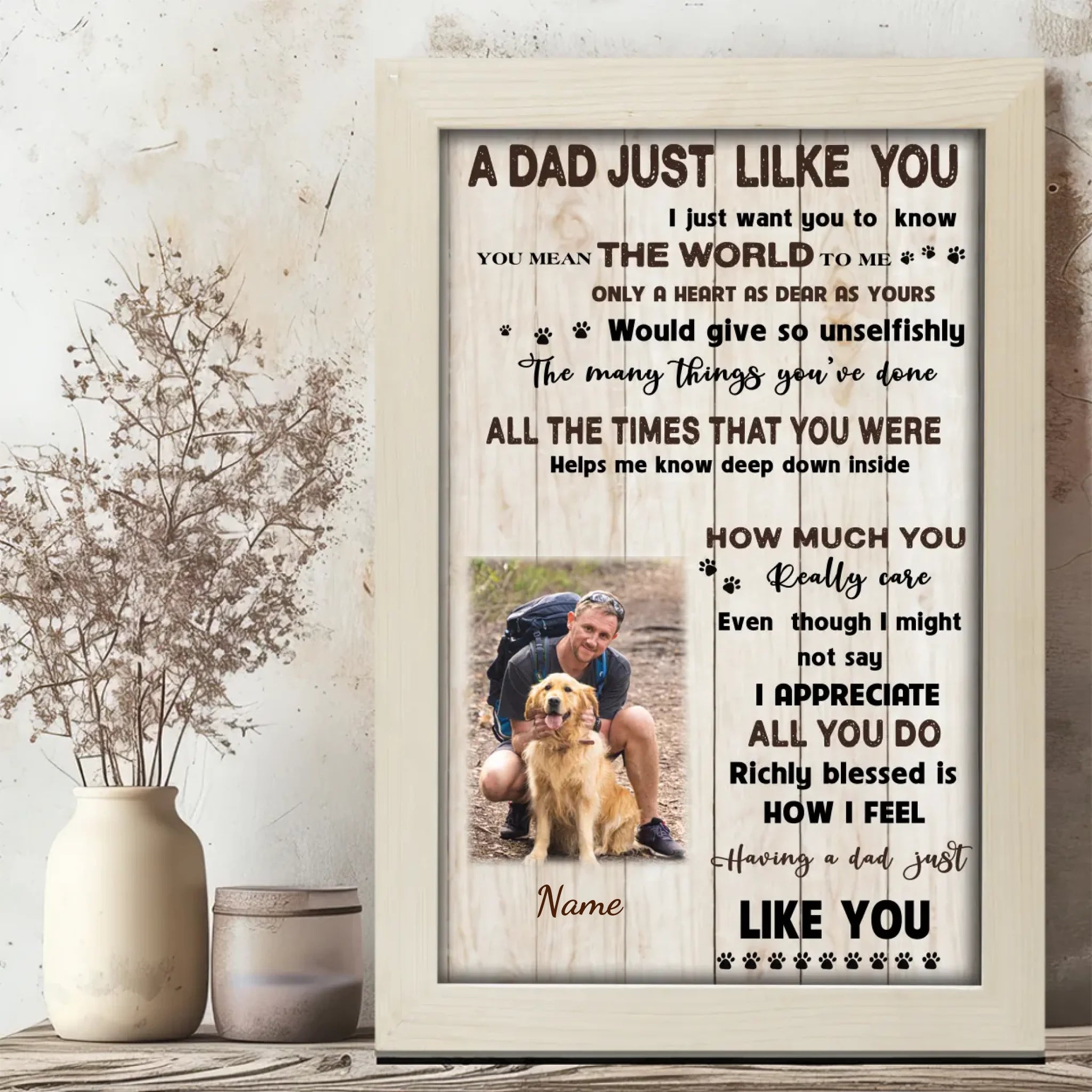 A Dad Just Like You - Customizable Photo Canvas for Dad At 89Prints