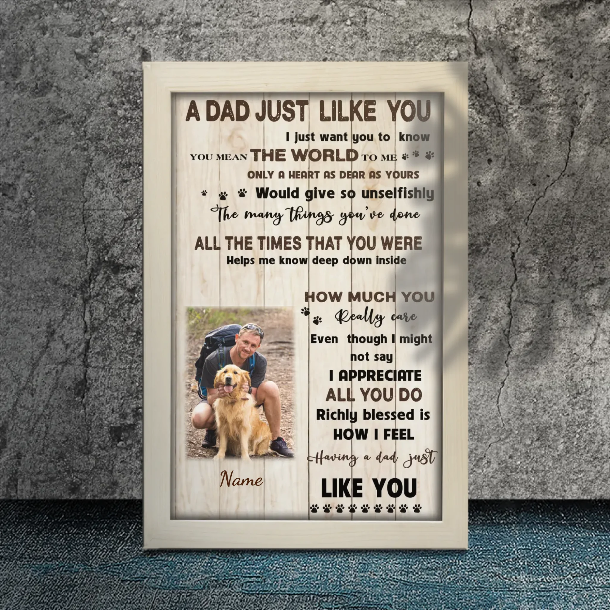 A Dad Just Like You - Customizable Photo Canvas for Dad At 89Prints