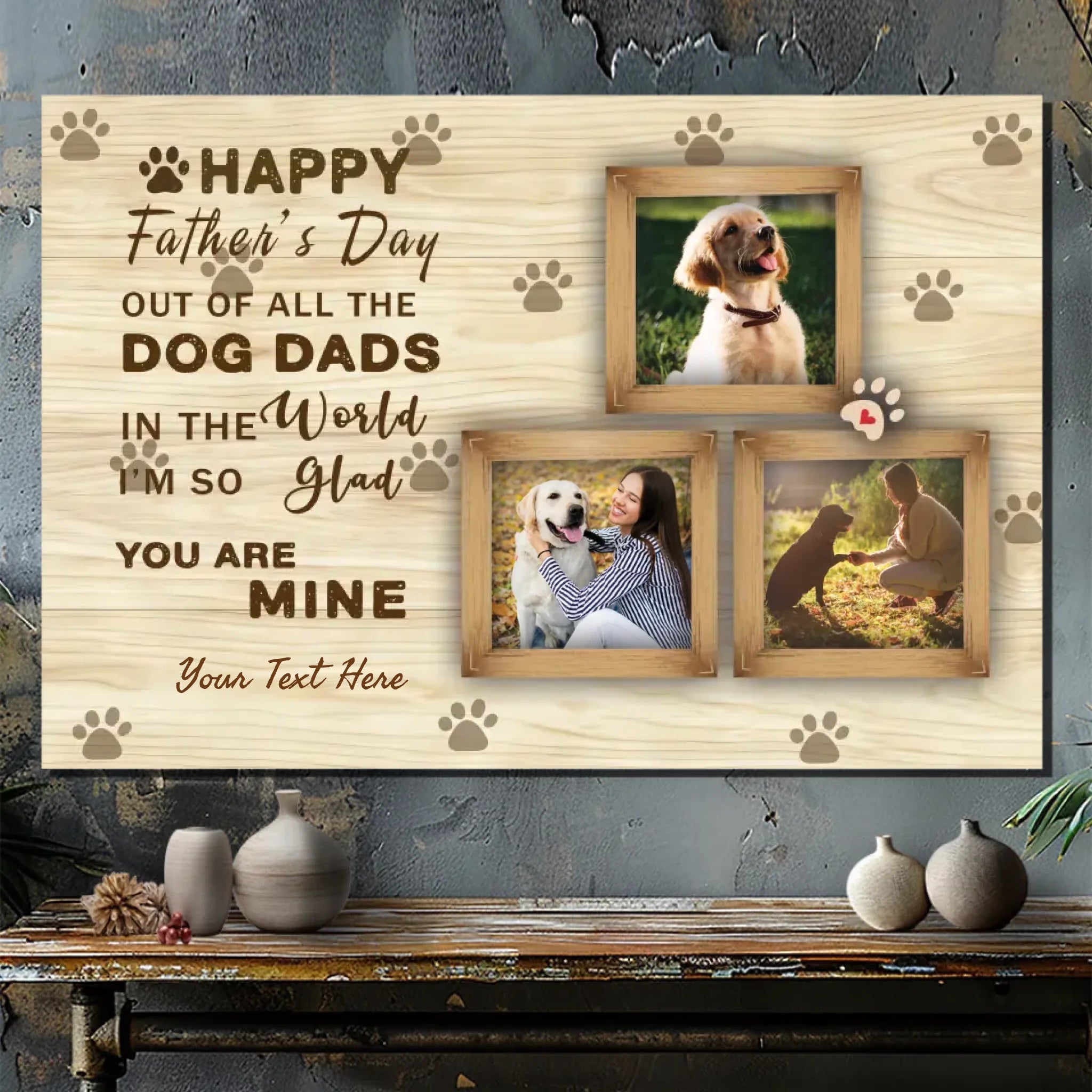 Happy Father’s Day to the Best Dog Dad - Customizable Canvas Art
