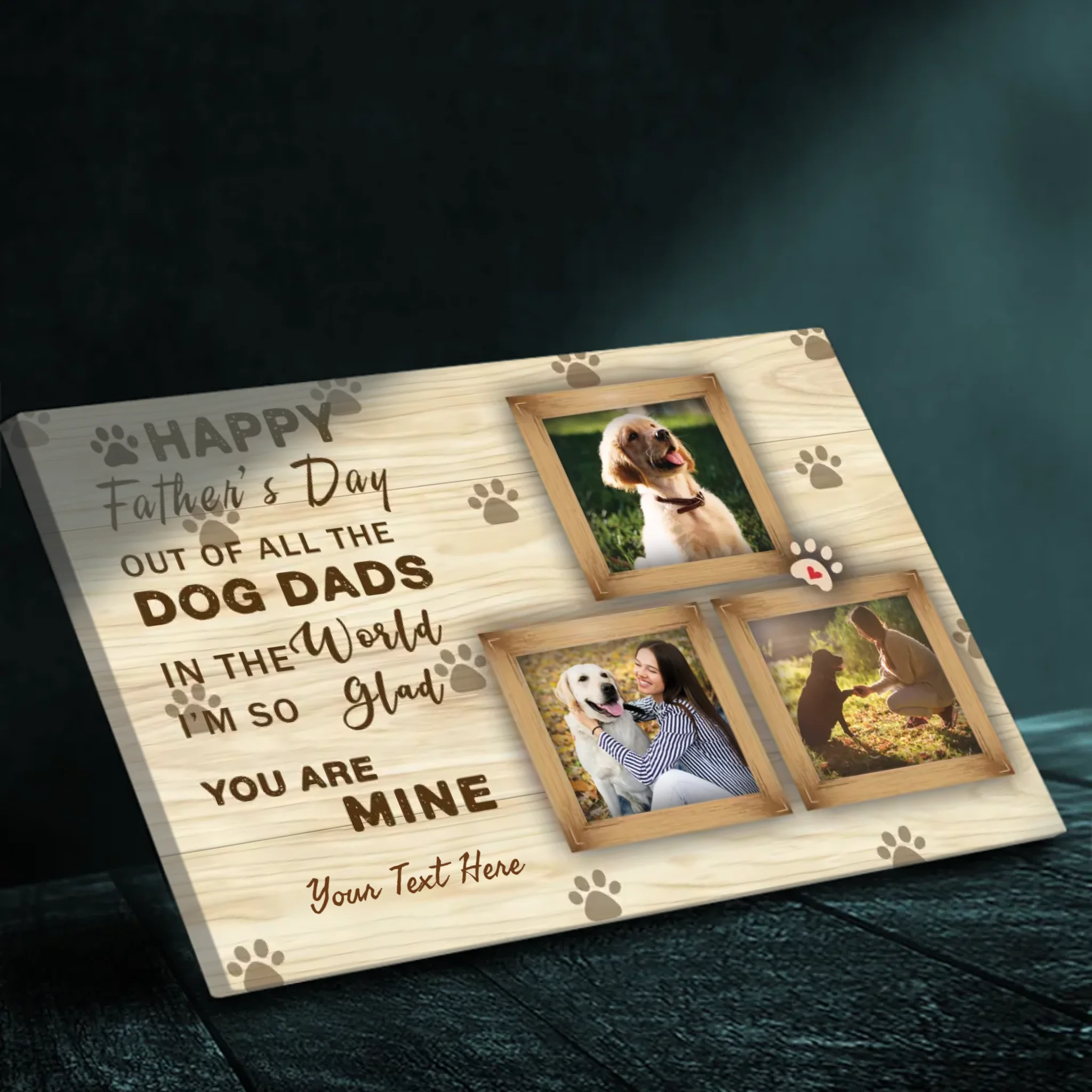 Happy Father’s Day to the Best Dog Dad - Customizable Canvas Art